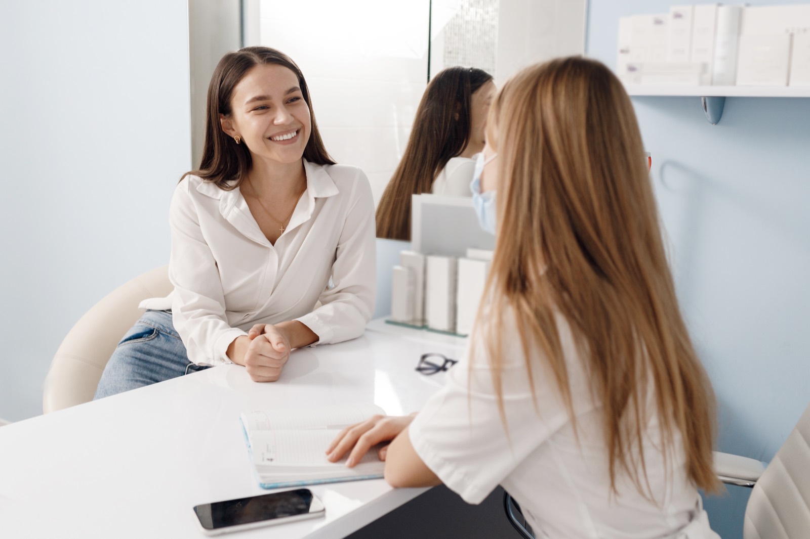 Patient consultation at a modern aesthetic clinic